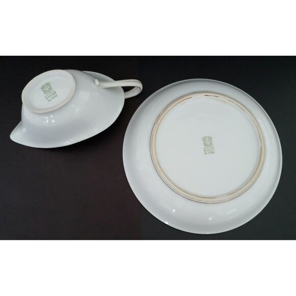 Noritake Japan Hand Painted Embossed Gold Japanese Gravy Boat-Bowl-Salt & Pepper - Picture 5 of 16